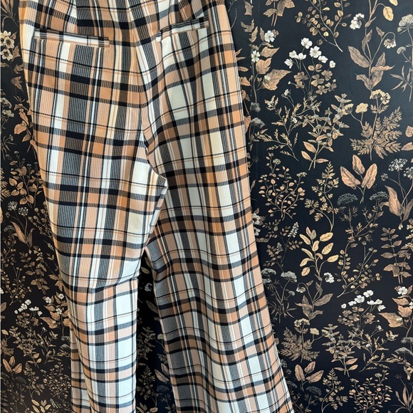 Maeve Checkered Trousers in Black, White, and Tan - Picture 1 of 3